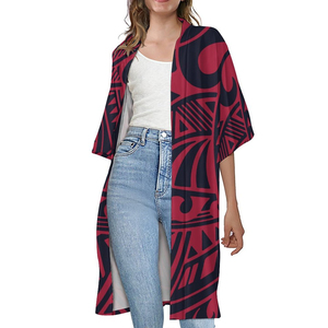 Floral Print <b>Long</b> Batwing Sleeve Kimono <b>Cardigan</b> <b>Women's</b> Summer Lightweight Open Front Poncho Casual Outerwear Gray White - Product Image 5