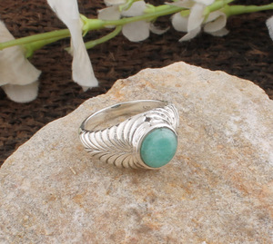 Bague en Amazonite Naturelle, Argent Sterling 925, Pierre Précieuse Amazonite Russe, Bague pour Femme, Bijoux Faits Main, Fabricant Grossiste - Product Image 5