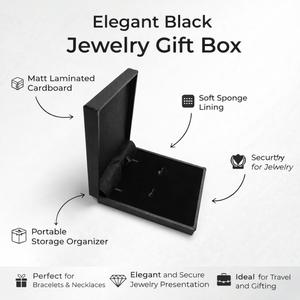 Caja de Regalo de Joyería de Cartón Negro Elegante al por Mayor, con Laminado Mate y Forro de Esponja |   Organizador portátil de almacenamiento para pulseras y collares - Product Image 5