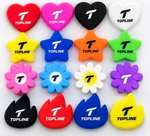 ตัวกันสั่นสะเทือนไม้เทนนิสซิลิโคนแบบกำหนดเอง TOPLINE รูปหัวใจ ดาว ดอกไม้ เปลวไฟ หลายสี อุปกรณ์เสริมไม้เทนนิส - Product Image 1