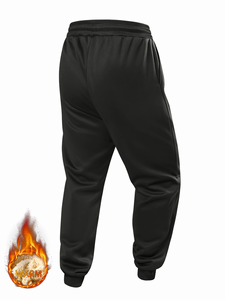 Pantalones Deportivos de Invierno para Hombre, Cintura Alta, Lisos, Gruesos, Forrados de Felpa, Resistentes al Viento, Transpirables, 100% Algodón - Product Image 3