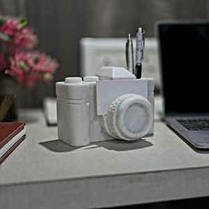 งานฝีมือ Exim อาร์ตเดโคทำมือรูปหินอ่อนที่ใส่ปากกาสำหรับช่างภาพงานแต่งงานของตกแต่งโต๊ะ - Product Image 1