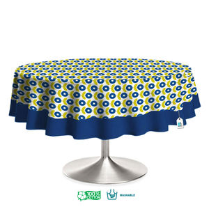 Nappe ronde moderne décorative à motifs floraux, tissée et imprimée, en pur coton, imperméable et anti-taches, pour la salle à manger. - Product Image 2