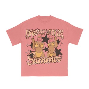 Camiseta de Hombre, Cuello Redondo, Corte Regular, Antiarrugas, de Algodón Peinado Anillado de Primera Calidad, 180 GSM, Color Rosa Lavado, con Serigrafía - Product Image 1