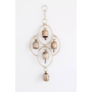 Campanas Decorativas de Metal Dorado Antiguo con Cuerda de Yute para Colgar, Adornos Navideños Rústicos y Elegantes, Venta al Por Mayor - Product Image 3