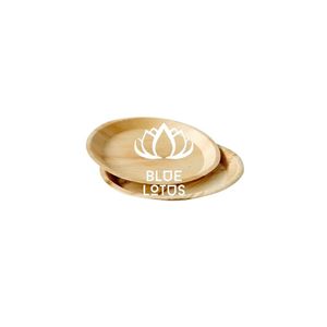 Assiette Traditionnelle en Palmier Écologique Réutilisable Lotus Bleu – Meilleure Vente |   Assiette en feuille de palmier d'arec 100% naturelle et biodégradable pour les voyages - Product Image 1