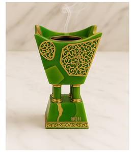 Brûleur à Bakhoor en bois d'acacia premium et résine époxy 2026 |   Diffuseur d'encens d'aromathérapie personnalisable artisanal |   Oud moderne de luxe - Product Image 2