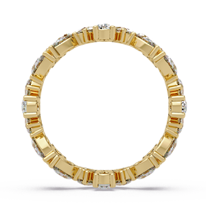 Hermosa banda de oro de 14 quilates con diamantes cultivados en laboratorio de corte pera alternado, anillo de aniversario, anillo de boda, joyería de moda. - Product Image 4
