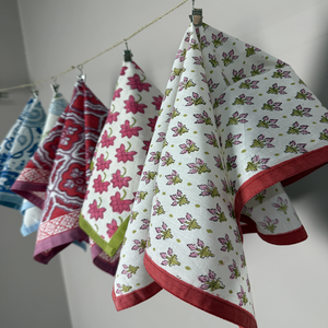 Soft Handmade Printed 60x60cm 100% Cotton Modern Square Napkins-Eco-Friendly & Durable Machine Washable for Home & <b>Airplane</b> Use - Product Image 3