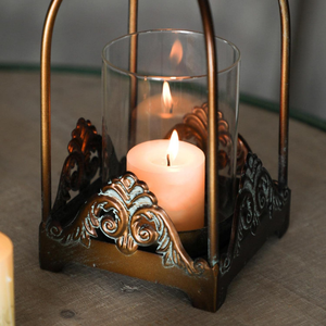 Lanterne à bougie suspendue vintage en fer, porte-bougie pour décorations de mariage et de Noël, lanterne à bougie en métal rustique pour la décoration de la maison - Product Image 6