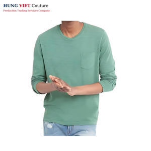 Otoño 2025 Earth Tone Camiseta de manga larga Ringer Verde Oliva - Product Image 2