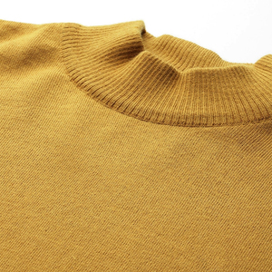 Suéter de Punto para Hombre, Color Amarillo Mostaza, 100% Cachemira, Manga Larga, Color Sólido, para Otoño - Product Image 6