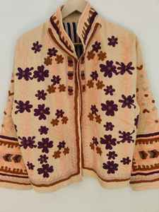 Nouvelle veste en coton brodée Suzani, manteau en coton Suzani, veste d'hiver, manteau Suzani, veste courte Suzani, veste brodée à la main - Product Image 4