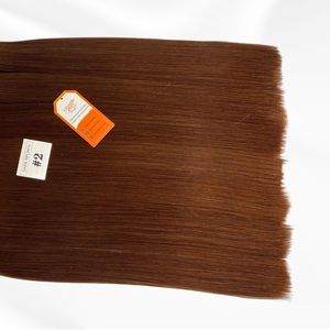 Cheveux vierges doublement étirés, extensions de cheveux de trame vietnamiennes crues, cheveux humains brun foncé, soyeux et raides, à cuticule alignée - Product Image 6
