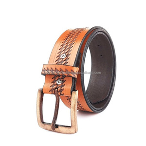 Ceinture Western Ranger en cuir pleine fleur véritable, tressée, gravée, avec des outils de maroquinerie, en cuir pleine fleur noir, brun, tan - Product Image 4