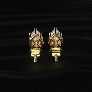 Pendientes de Diamante Cultivado en Laboratorio con Corte de Pera, Halo Oculto, Chapados en Oro, 2CT, para Uso Diario, Boda, Compromiso - Product Image 5