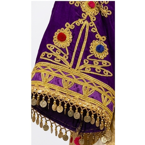 Salwar Kameez traditionnel indien pour femmes en soie, manches brodées violettes, tenue ethnique de mariage, coupe classique, robe afghane Kuchi - Product Image 5