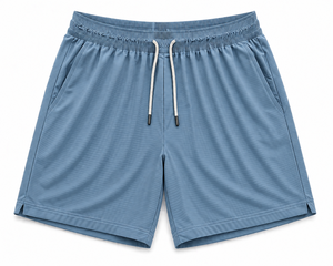 Shorts décontractés gris uni pour hommes, respirants, à taille élastique, tricotés, séchage rapide, écologiques, anti-plis, avec poches, fabrication OEM - Product Image 2