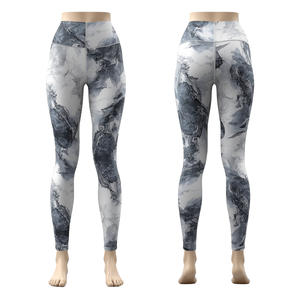 Leggings Deportivos de Cintura Alta para Mujer, Ecológicos, de Secado Rápido, con Control de Abdomen, Estampado de Mármol, de Poliéster - Product Image 4