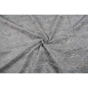 Tissu à paillettes au mètre - Teintable pour Chanderi blanc cassé avec broderie florale dorée, 44 pouces de large - Product Image 4