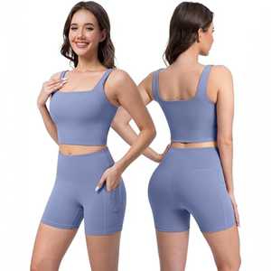 Ensemble de yoga sans couture 3 pièces pour femmes : Leggings taille haute, short et brassière de sport – Tenue de sport et fitness OEM/ODM - Product Image 6