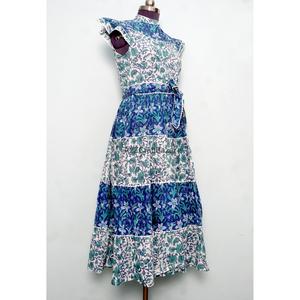 Vestido Maxi Natural Hecho a Mano, Transpirable, Casual, Vintage, para Uso Diario, de Corte Holgado, con Estampado Floral, Cuello en V, Manga Corta con Vuelo - Product Image 5