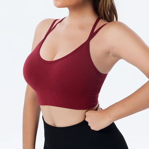 Soutien-gorge de sport en nylon 100 % sans couture avec logo personnalisé pour femme, idéal pour le fitness, la course à pied, respirant, écologique et à séchage rapide - Product Image 3