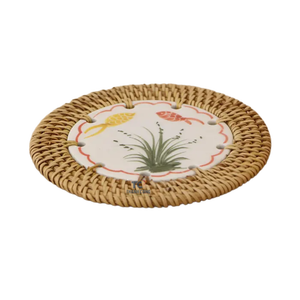 Sous-verre en rotin tressé fait main, fabriqué au Vietnam, décoration de table naturelle, style classique TUYET DUNG Flower - Product Image 2