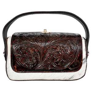 Bolso de Hombro de Cuero Vacuno con Cuentas de Perlas, Estampado Animal, Vintage, RFID, Correa Ajustable de Lujo, Cierre de Cremallera, Envío Inmediato - Product Image 3
