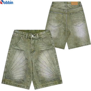 Salopette en jean tendance personnalisée de marque, de haute qualité, épaisse, taille haute, écologique, 100 % coton, avec poches plaquées et broderie - Product Image 5