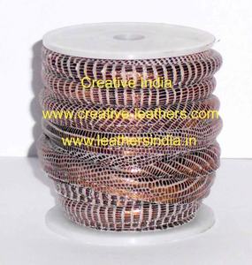 High Quality Nappa Leather Straps Reptile Style Pattern Waterproof Metal <b>Braided</b> Shoes Bags Garments for Home Textile DIY - Product Image 1