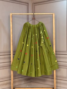 Lehenga en coton pur et soie, coloré, spécial Navratri, longueur ras du sol, séchage rapide, traditionnel indien pakistanais, ethnique, pour mariages et cérémonies nuptiales - Product Image 6