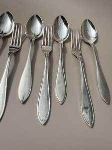 Antique Italian Silver Plated Flatware Set – Mid-Century Modern 8 Piece <b>Cutlery</b> - Product Image 3