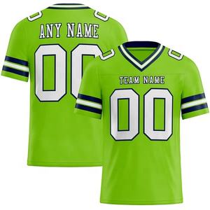 Nuevo Conjunto de Camiseta de Fútbol Americano, Transpirable, Talla Grande, con Estampado Automatizado, Bordado Liso y Mangas Cortas - Product Image 1