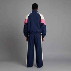 2026 New Arrived Winter Daily Casual Wear 100% Cotton Men's 2 Piece <b>Set</b> Color Block Custom Printed Logo men's Windbreaker <b>Sets</b> - Product Image 2