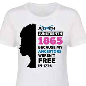 T-shirt graphique Juneteenth 1865 pour femme, en coton, manches courtes, col rond, imprimé culturel, vente en gros OEM en vrac - Product Image 5