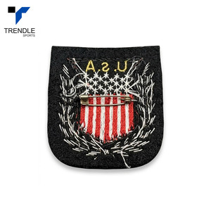 Drapeau américain 3D brodé à la main, patch à coudre, badge de forme irrégulière en feutre non tissé, applique décorative - Product Image 6