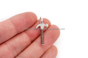 10K Gold Custom Trendy Sword Shape Unique Luxury Hammer Warrior Necklace Jewelry Diamond Tester Gemstone Moissanite Iced Charms - Product Image 6