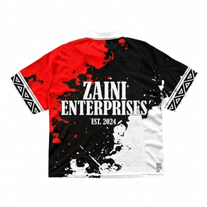 Polo de Malla de Poliéster Premium de 180 GSM, Diseño de Paneles Rojo, Negro y Blanco, Logotipo Personalizado con Sublimación y Bordado - Product Image 2