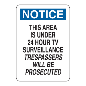 Señal de Advertencia de Vigilancia por TV 24 Horas, Interior/Exterior, con Impresión UV, Marca Brady - Product Image 1