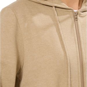 Sweat-shirt à capuche zippé en polaire pour femme grande taille, automne/hiver, fabrication OEM, vente en gros - Product Image 5