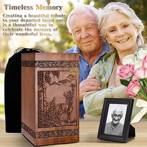 Decorative Wooden <b>Ashes</b> <b>Box</b> with Engraved Lid OEM Funeral Wooden Urn Factory Direct Supply Walnut Wood Memorial Urn for <b>Ashes</b> - Product Image 5