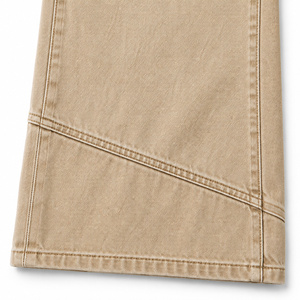 Jean en denim taille haute à jambe large pour femme, couleur beige sable, style Y2K, lavable, tailles XS-6XL - Product Image 4