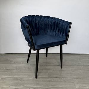 Luxury Navy <b>Blue</b> Velvet Dining <b>Chairs</b> Minimalist Design for Home Kitchen Restaurant Hotel Furniture - Product Image 4