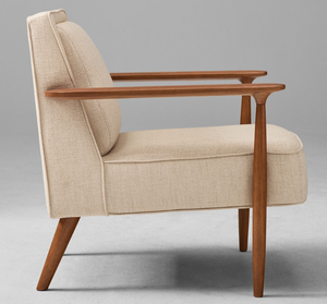 Sillón Moderno Tapizado para Sala de Estar, Sillón de Madera con Estructura de Madera Maciza, Asiento para Hotel, Apartamento, Villa - Product Image 4