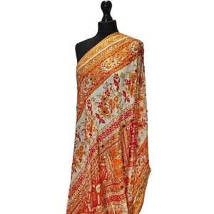 Mirror Work <b>Shawls</b> Traditional Scarves <b>Shawls</b> & Hijab Elegant Embroidered Fashion <b>Wrap</b> for Women <b>Wedding</b> Party Wear - Product Image 1