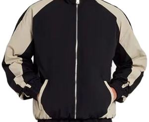 Chaqueta de invierno personalizada de alta calidad para hombre, chándal, conjunto corto cortavientos de bloque de color, ropa informal para correr, secado rápido - Product Image 3