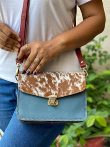 Bolso de cuero para el pelo de mujer a la moda, bolso bandolera con una sola Correa, forro de cuero genuino de nailon, cierre de bloqueo, colorido 'Candy' - Product Image 2