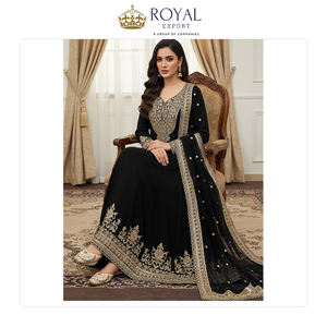 Traje Anarkali de Georgette Sintética con Bordado de Hilo, Estilo Clásico de Diseñador, Calidad Estándar, Precio Más Bajo, en Venta - Product Image 4