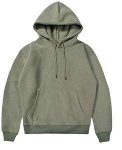 เสื้อฮู้ดผู้ชายทรงปกติ สีพื้น ผ้าฟลีซ โพลีเอสเตอร์/คอตตอน ดีไซน์กระเป๋าแบบลำลอง เหมาะสำหรับใส่ในฤดูหนาว มีโลโก้ด้านหน้า - Product Image 1